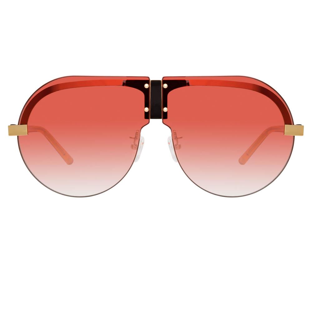 Color_MW252C1SUN - Matthew Williamson Tulip Aviator Sunglasses in Yellow Gold