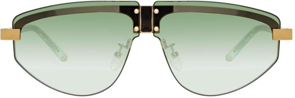 Color_MW253C2SUN - Matthew Williamson Hyacinth Aviator Sunglasses in Yellow Gold