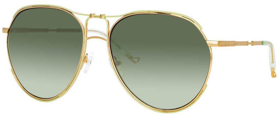 Color_MW254C2SUN - Matthew Williamson Holly Aviator Sunglasses in Yellow Gold