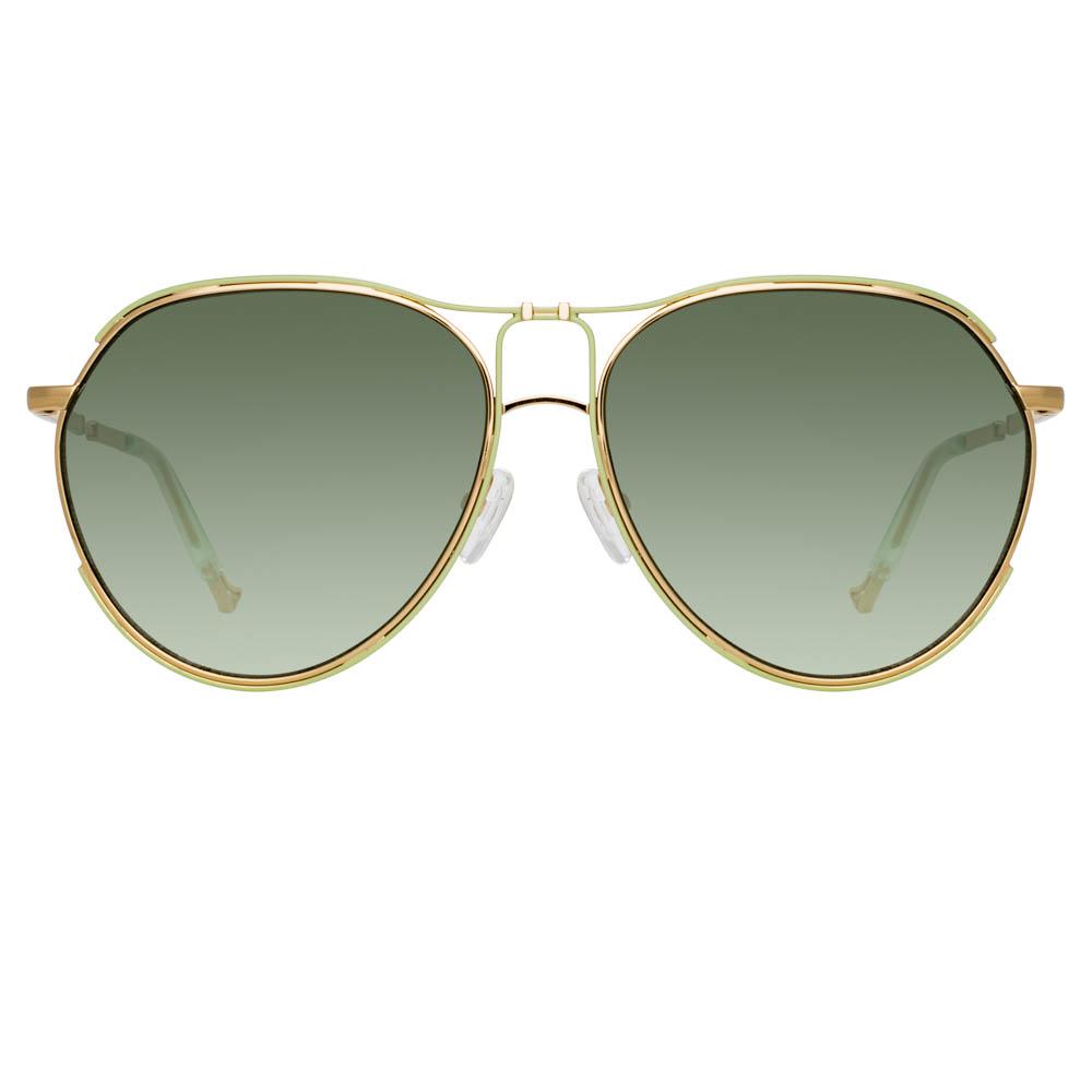Color_MW254C2SUN - Matthew Williamson Holly Aviator Sunglasses in Yellow Gold