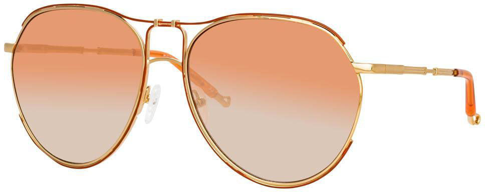 Color_MW254C3SUN - Matthew Williamson Holly Aviator Sunglasses in Light Gold Tone
