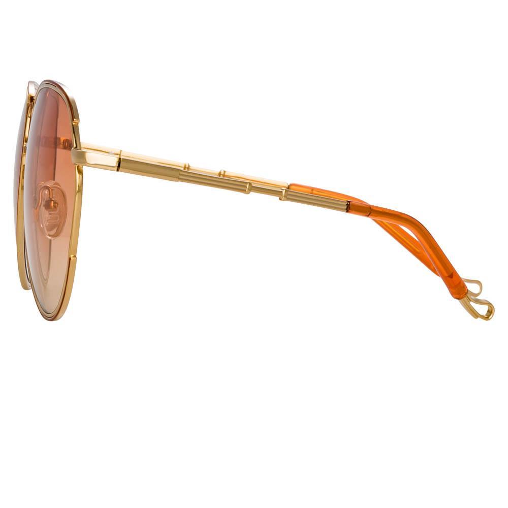 Color_MW254C3SUN - Matthew Williamson Holly Aviator Sunglasses in Light Gold Tone