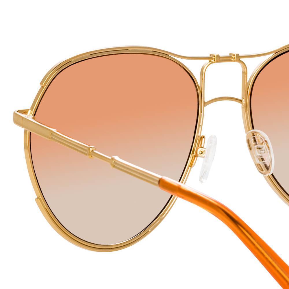 Color_MW254C3SUN - Matthew Williamson Holly Aviator Sunglasses in Light Gold Tone