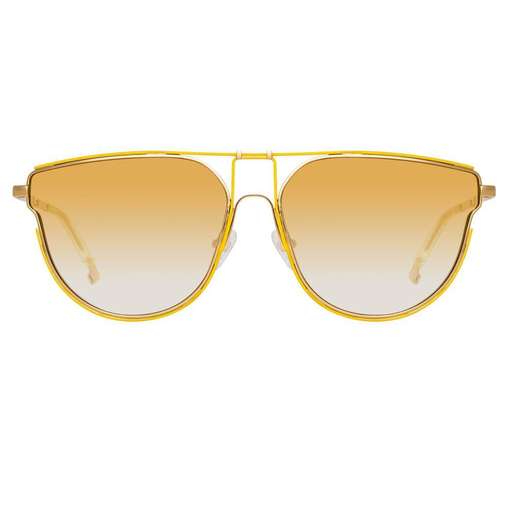 Color_MW255C2SUN - Matthew Williamson Azalea D-Frame Sunglasses in Light Gold Tone