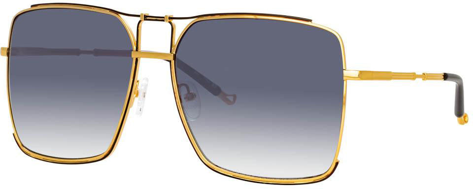 Color_MW256C3SUN - Matthew Williamson Peony Square Sunglasses in Yellow Gold