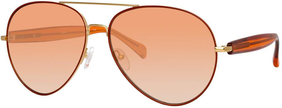Color_MW259C2SUN - Matthew Williamson Primrose Aviator Sunglasses in Yellow Gold
