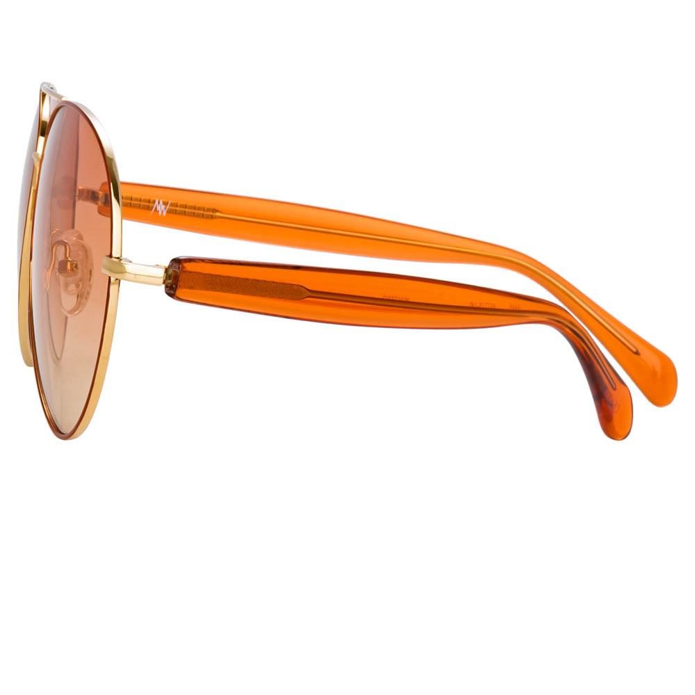 Color_MW259C2SUN - Matthew Williamson Primrose Aviator Sunglasses in Yellow Gold