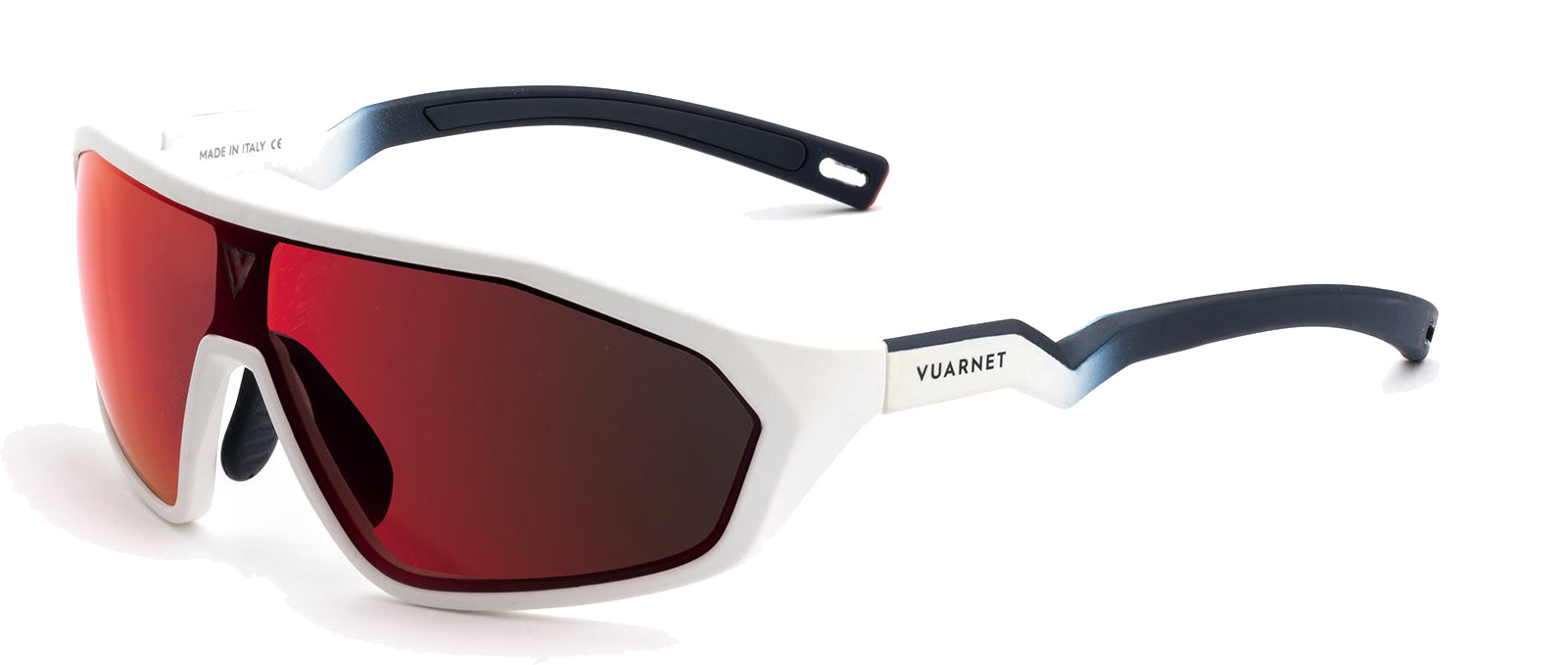 Color_VL201100012Y55 - AIR 2011 180° LARGE Blanc mat / Bleu / HD RAINBOW FLASHED BIO NYLON