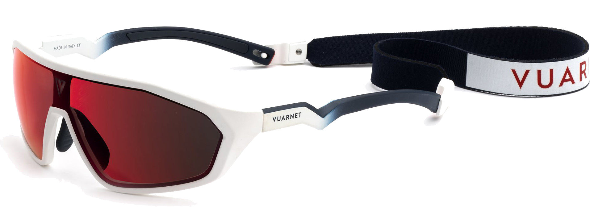 Color_VL201100012Y55 - AIR 2011 180° LARGE Blanc mat / Bleu / HD RAINBOW FLASHED BIO NYLON