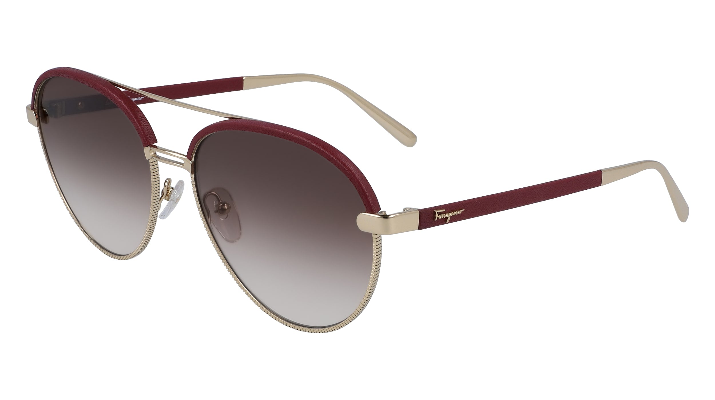 Color_744 - GOLD/BURGUNDY LEATHER