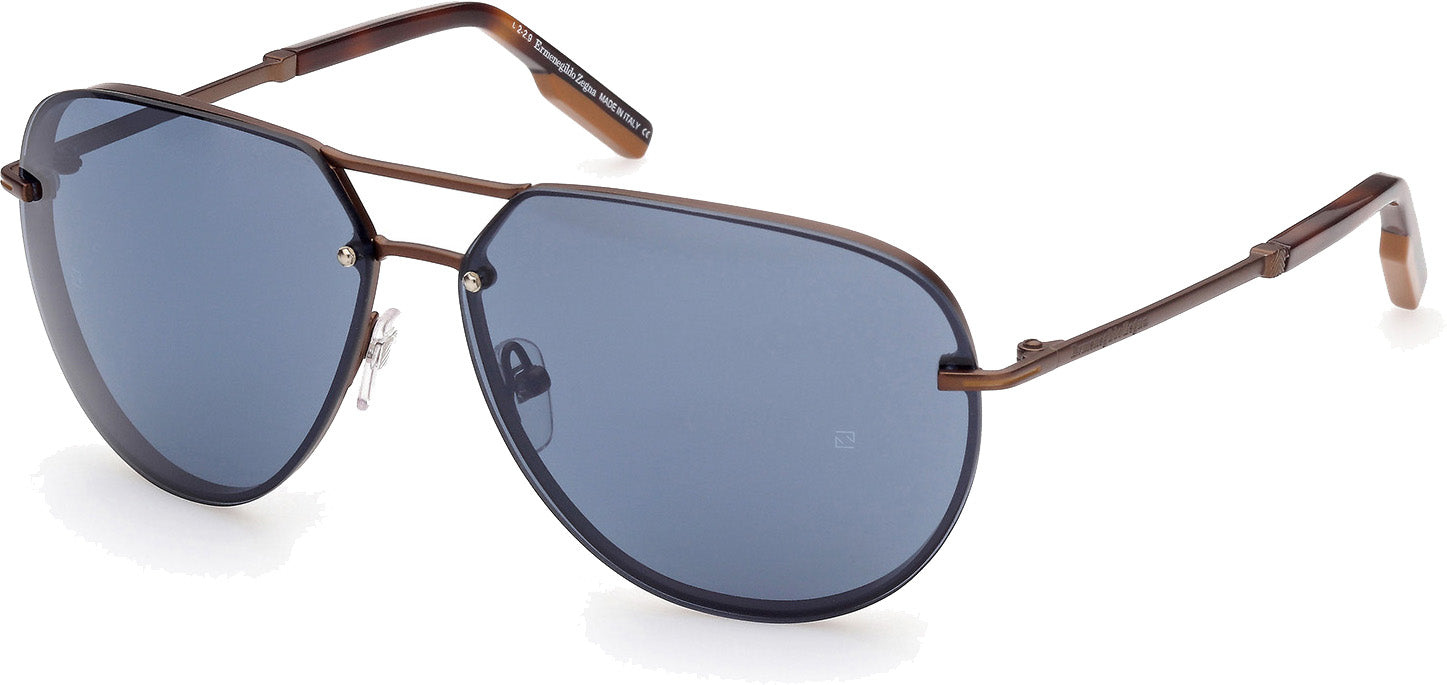 Color_37X - matte dark bronze / blue mirror