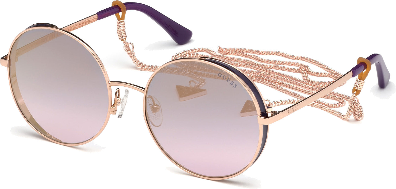 Color_28X - shiny rose gold / blue mirror