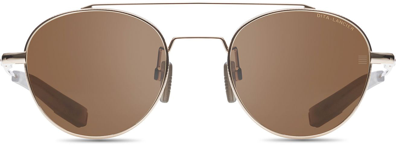Color_DLS103-50-03 - WHITE GOLD - LAND - DITA-LAND LENS - BROWN POLARIZED