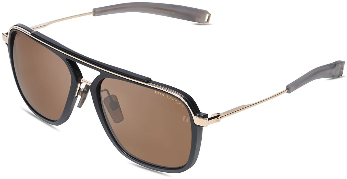 Color_DLS400-57-01 - BLACK/WHITE GOLD - DITA-LAND LENS - BROWN POLARIZED