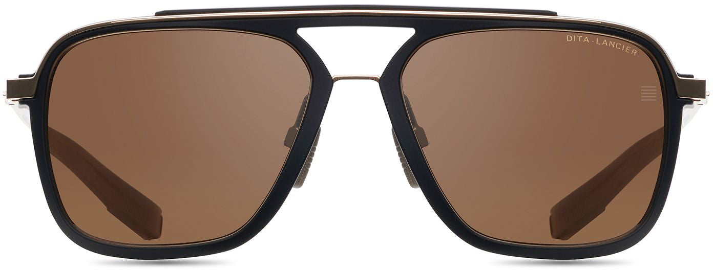 Color_DLS400-57-01 - BLACK/WHITE GOLD - DITA-LAND LENS - BROWN POLARIZED