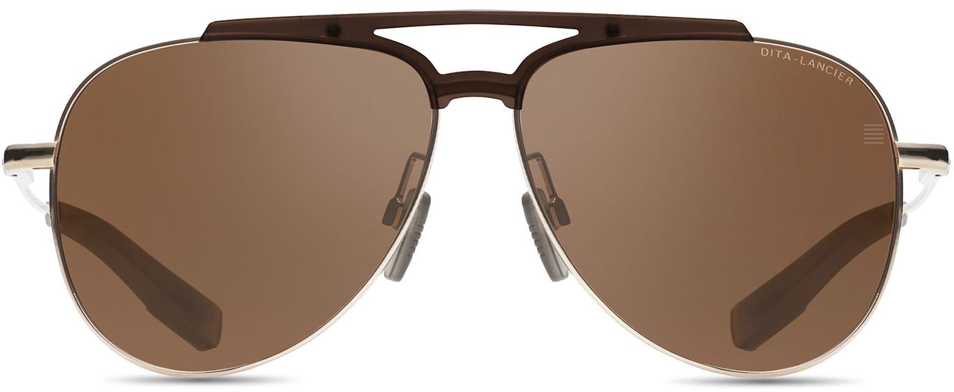 Color_DLS401-60-01 - BLACK/WHITE GOLD - DITA-LAND LENS - BROWN POLARIZED