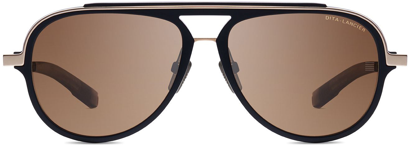 Color_DLS406-A-01 - MATTE BLACK/WHITE GOLD - DITA-LAND LENS - BROWN POLARIZED
