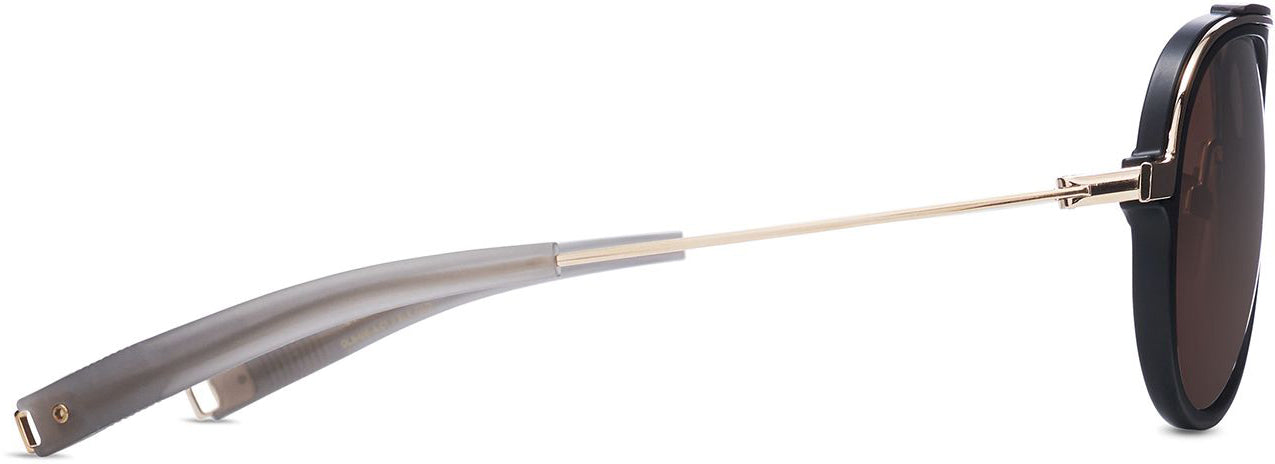 Color_DLS406-A-01 - MATTE BLACK/WHITE GOLD - DITA-LAND LENS - BROWN POLARIZED