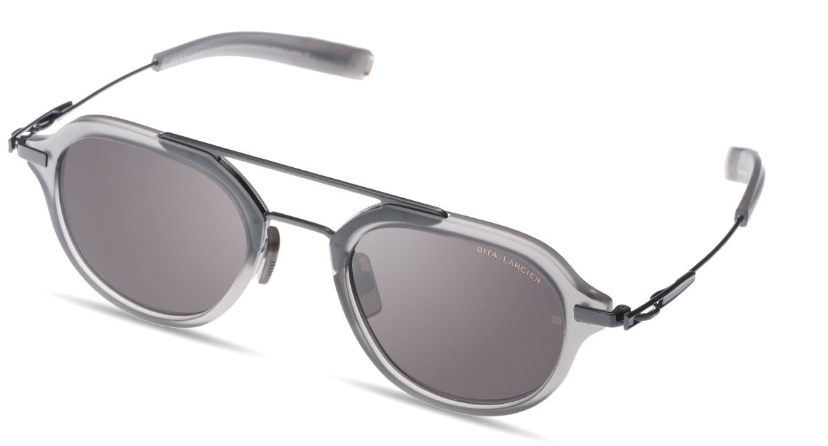Color_DLS407-A-02 - SATIN CRYSTAL GREY - ANTIQUE SILVER - DITA-SEA LENS - GREY POLARIZED