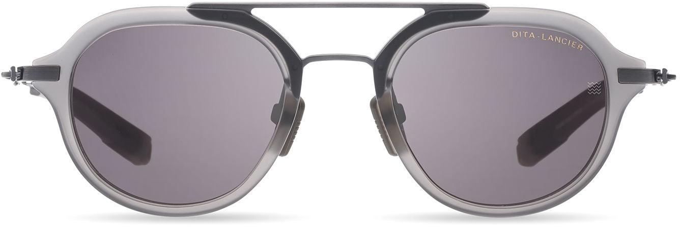 Color_DLS407-A-02 - SATIN CRYSTAL GREY - ANTIQUE SILVER - DITA-SEA LENS - GREY POLARIZED