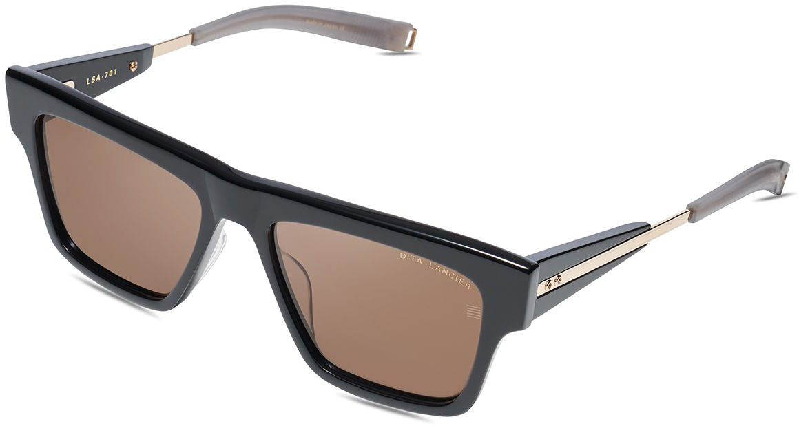 Color_DLS701-55-02 - BLACK/WHITE GOLD - DITA-LAND LENS - BROWN POLARIZED