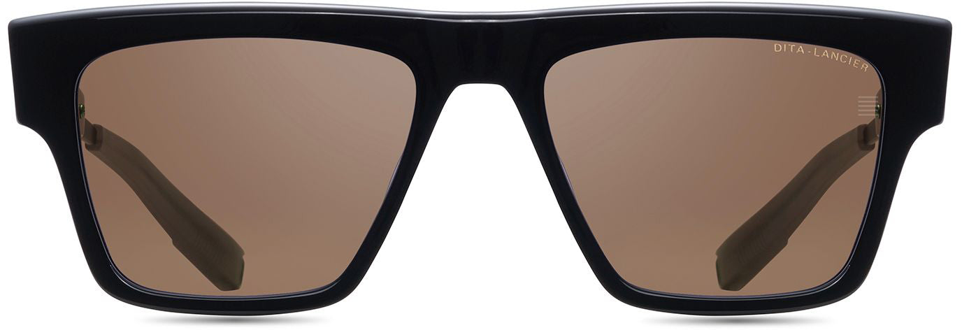 Color_DLS701-55-02 - BLACK/WHITE GOLD - DITA-LAND LENS - BROWN POLARIZED