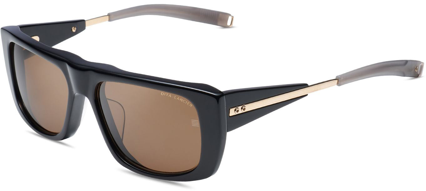 Color_DLS703-56-02 - BLACK/WHITE GOLD - DITA-LAND LENS - BROWN POLARIZED