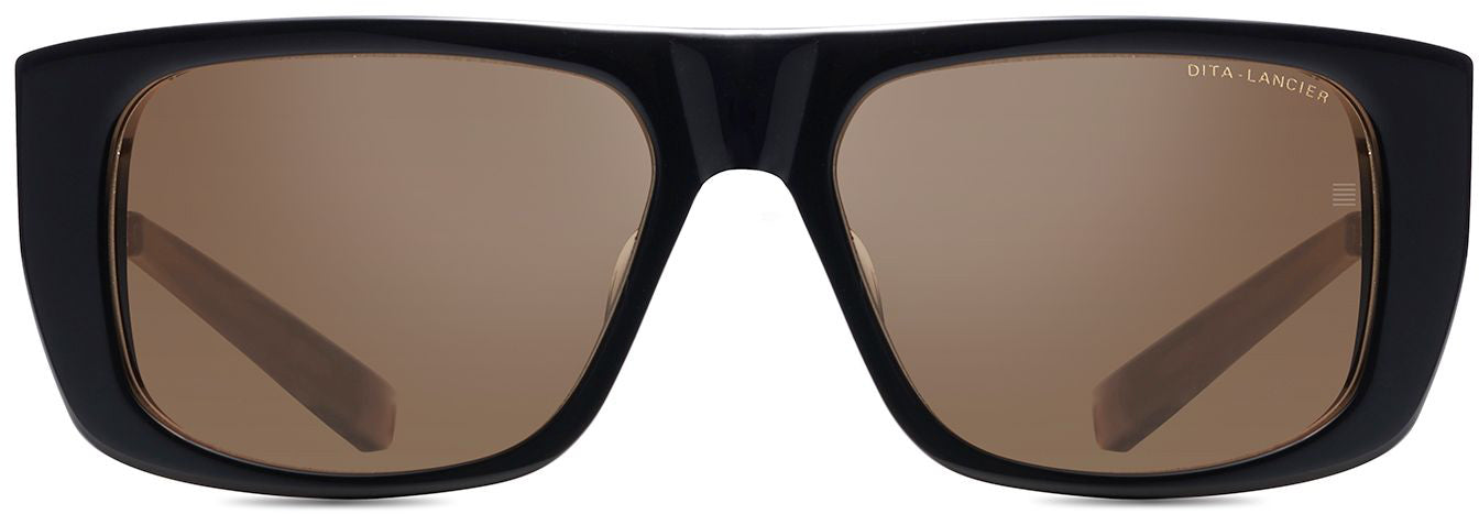 Color_DLS703-56-02 - BLACK/WHITE GOLD - DITA-LAND LENS - BROWN POLARIZED