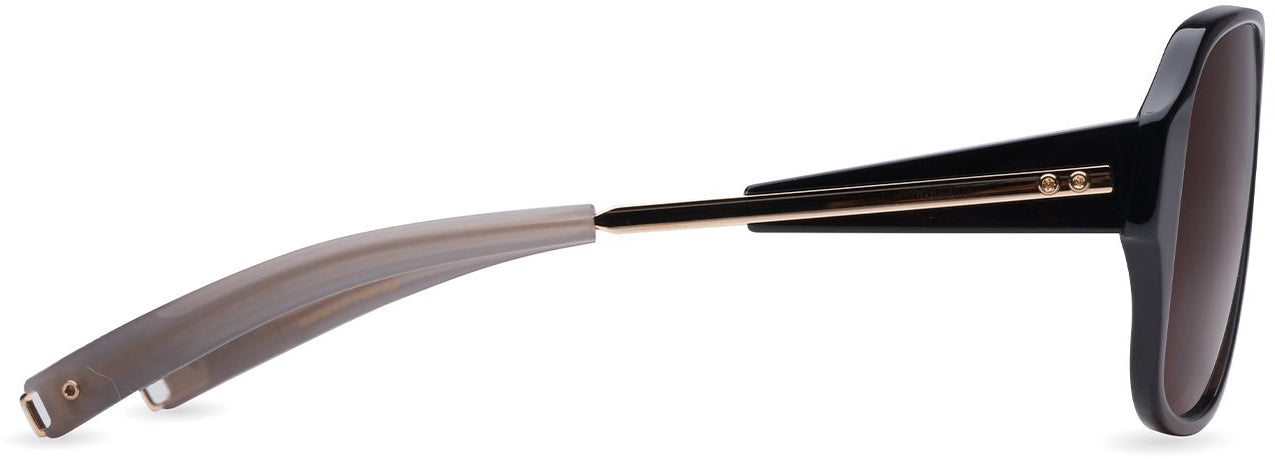 Color_DLS705-A-01 - BLACK - WHITE GOLD - DITA-LAND LENS - BROWN POLARIZED