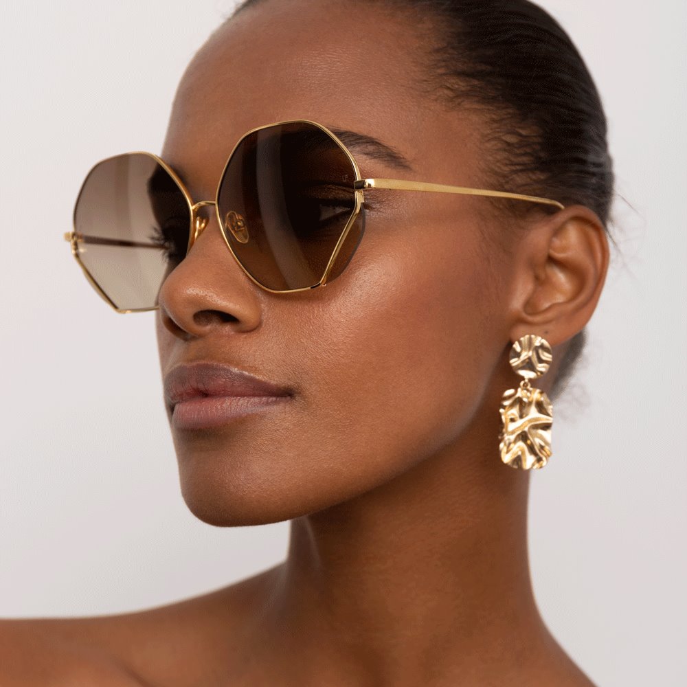 Color_LFL1010C1SUN - Fawcet Hexagon Sunglasses in Yellow Gold