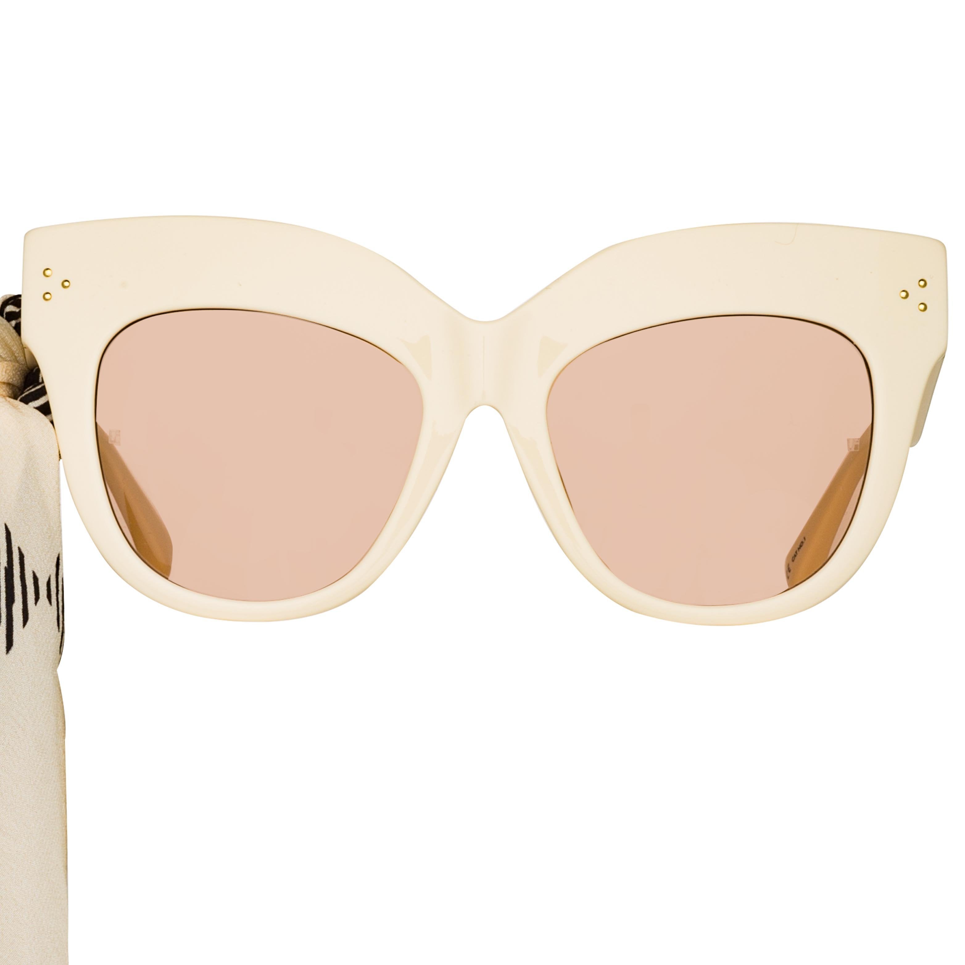 Color_LFL1049C7SUN - Dunaway Oversized Sunglasses in Cream