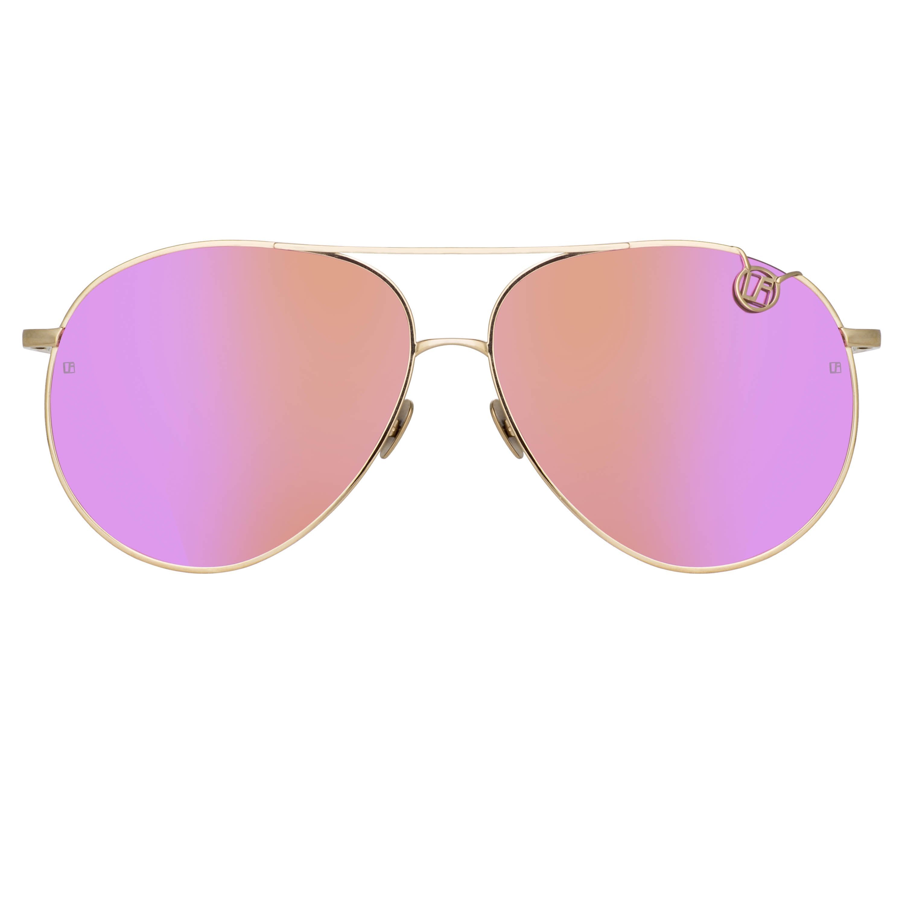 Color_LFL1055C5SUN - Joni Aviator Sunglasses in Light Gold and Pink