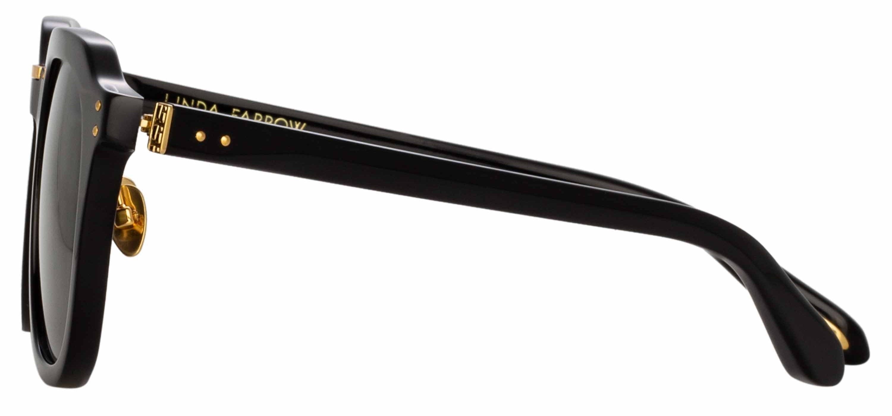 Color_LFL1103C1SUN - Fletcher Angular Sunglasses in Black and Gold Yellow