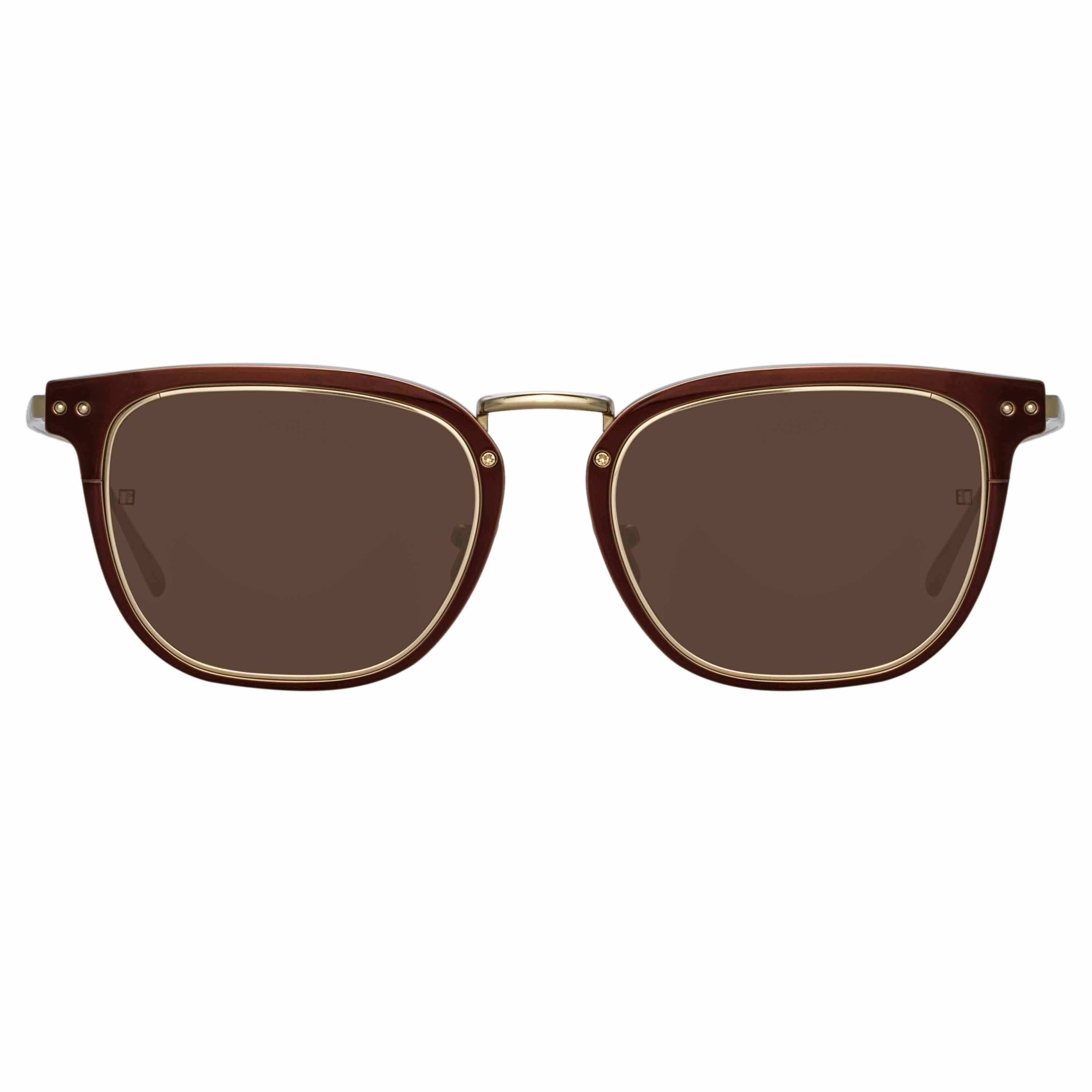 Color_LFL1114C3SUN - Carson D-Frame Sunglasses in Light Gold and Brown