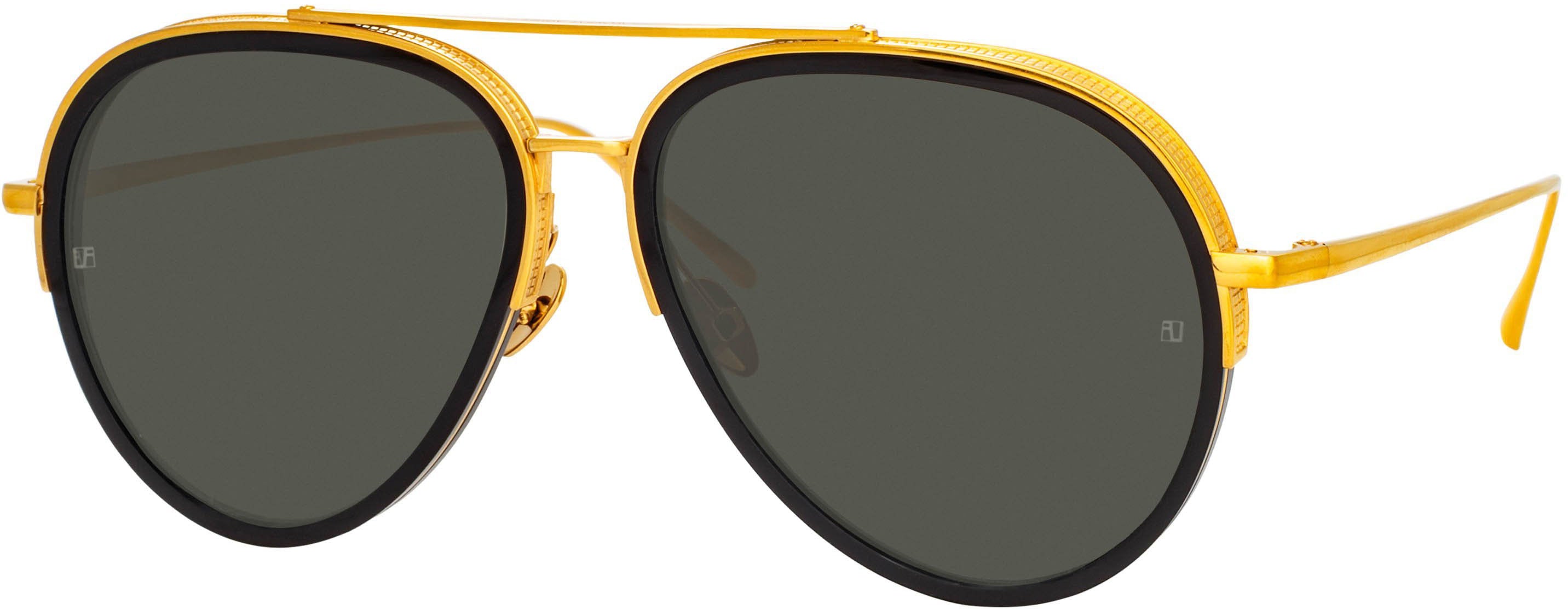 Color_LFL1118C1SUN - Abel Aviator Sunglasses in Black and Yellow Gold
