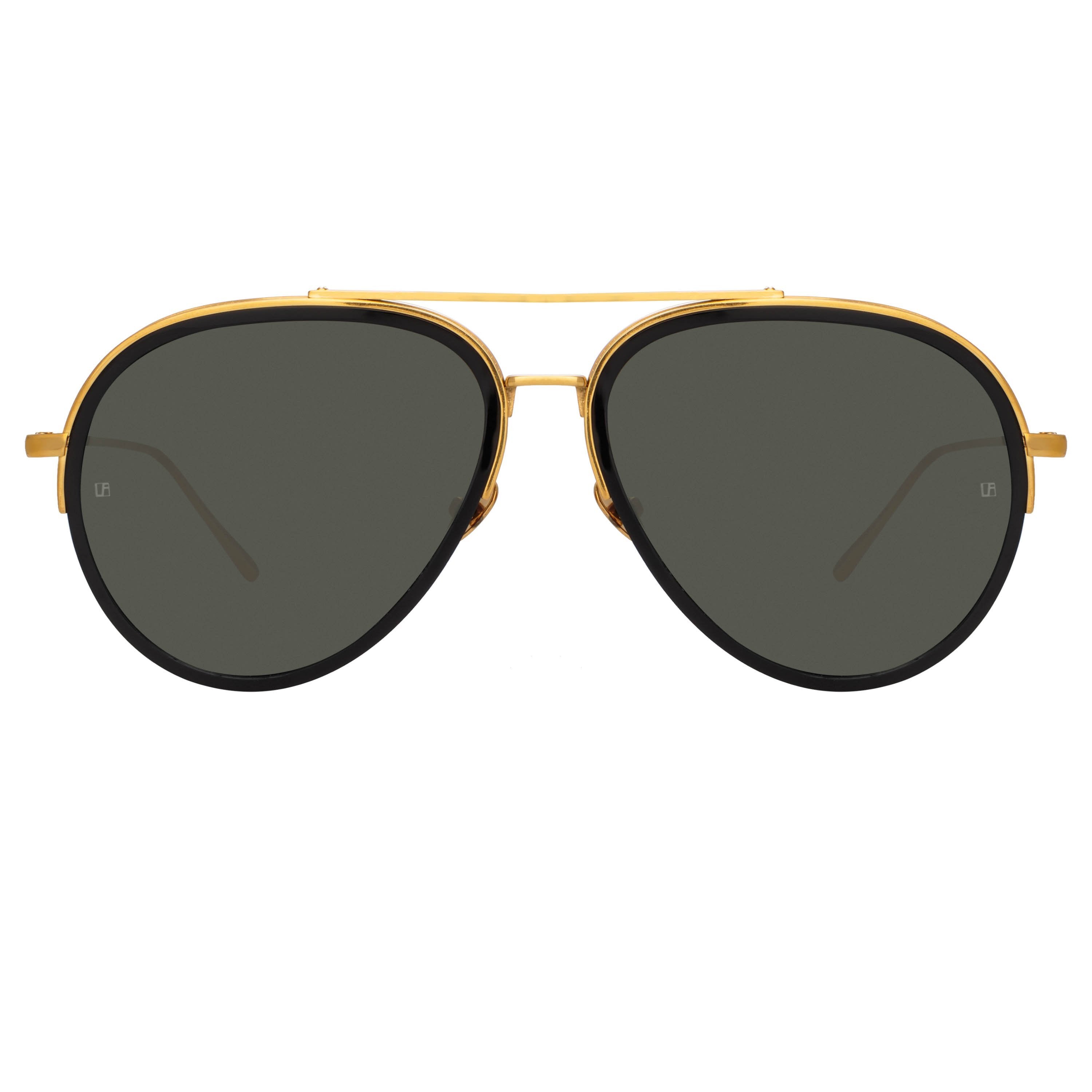 Color_LFL1118C1SUN - Abel Aviator Sunglasses in Black and Yellow Gold