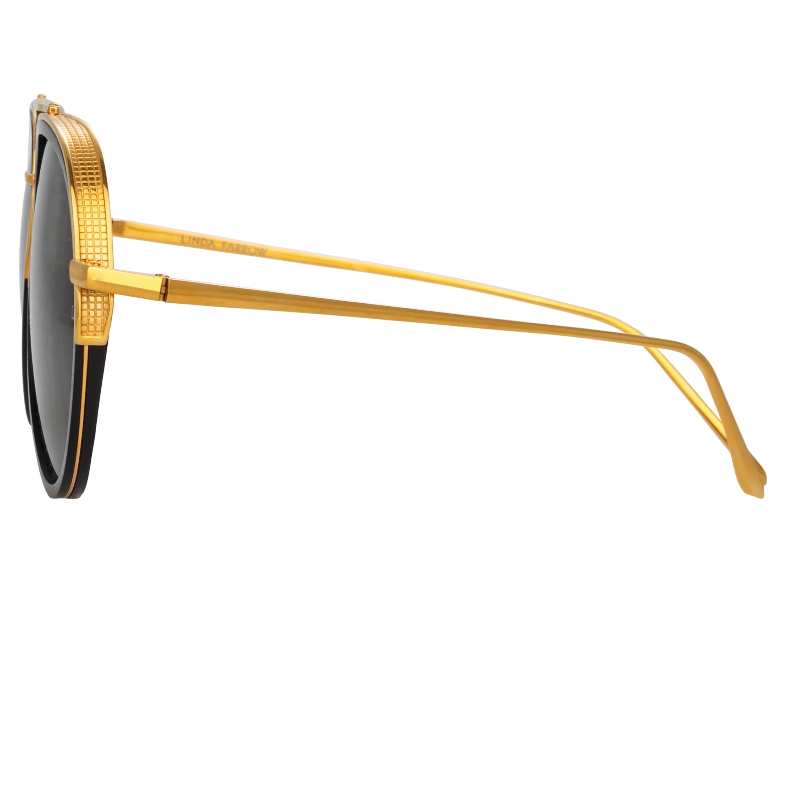 Color_LFL1118C1SUN - Abel Aviator Sunglasses in Black and Yellow Gold