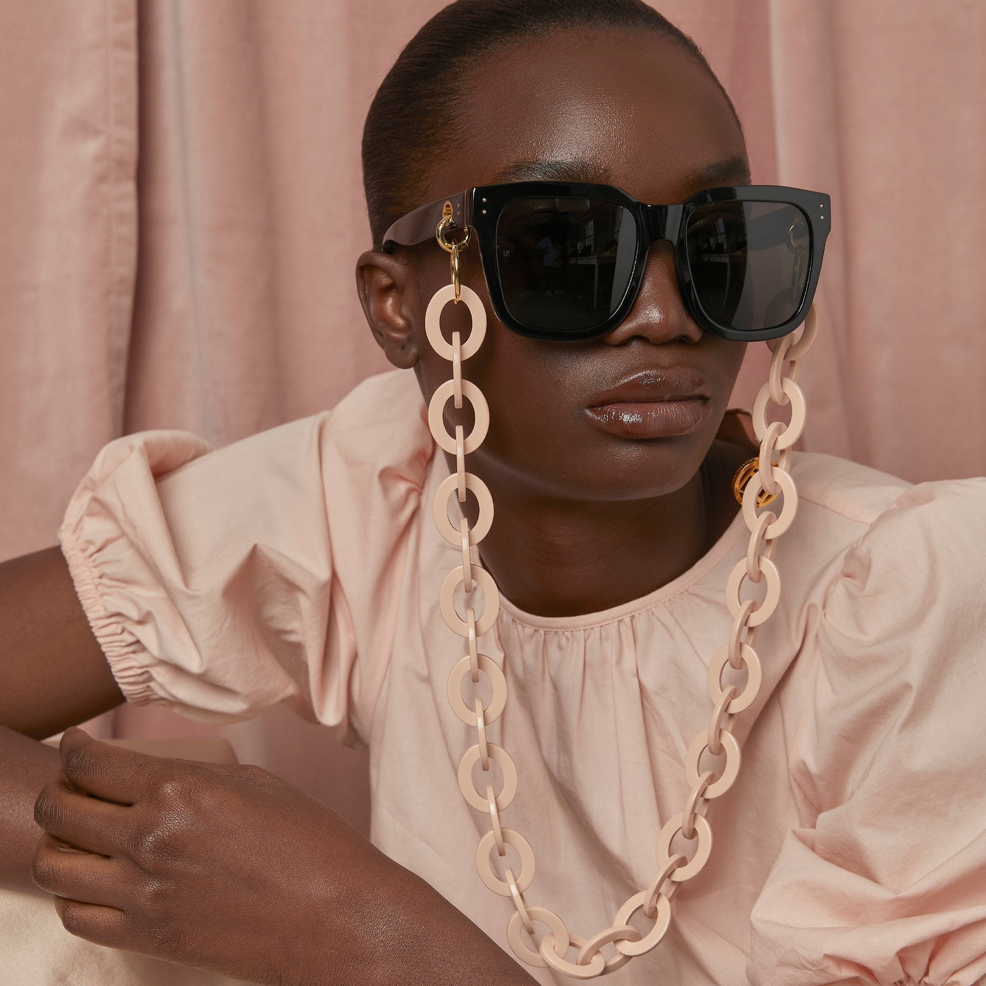 Color_LFL1175C3SUN - Freya Square Sunglasses in Cream and Black