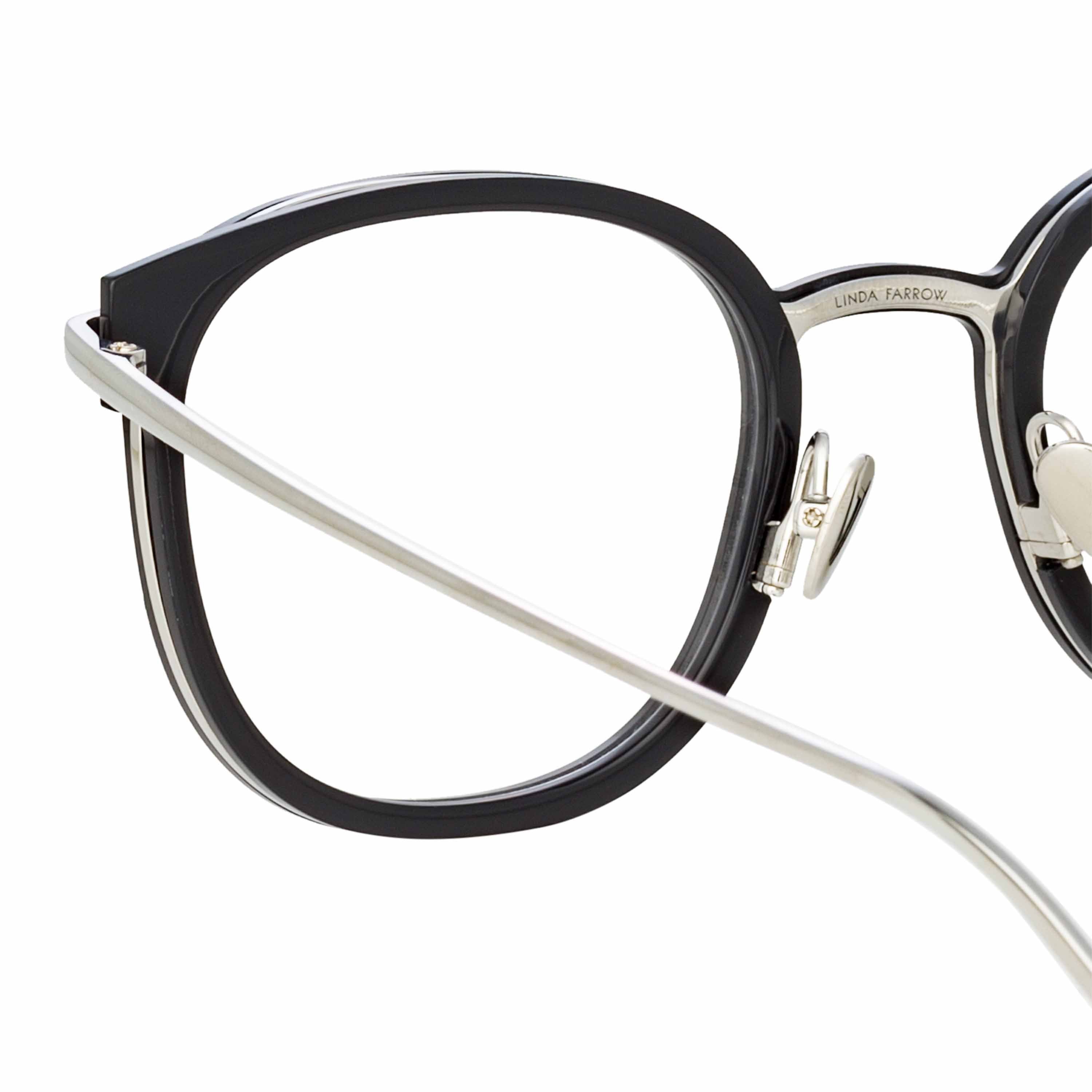 Color_LFL1184C2OPT - Fraser Optical Square Frame in Black and White Gold