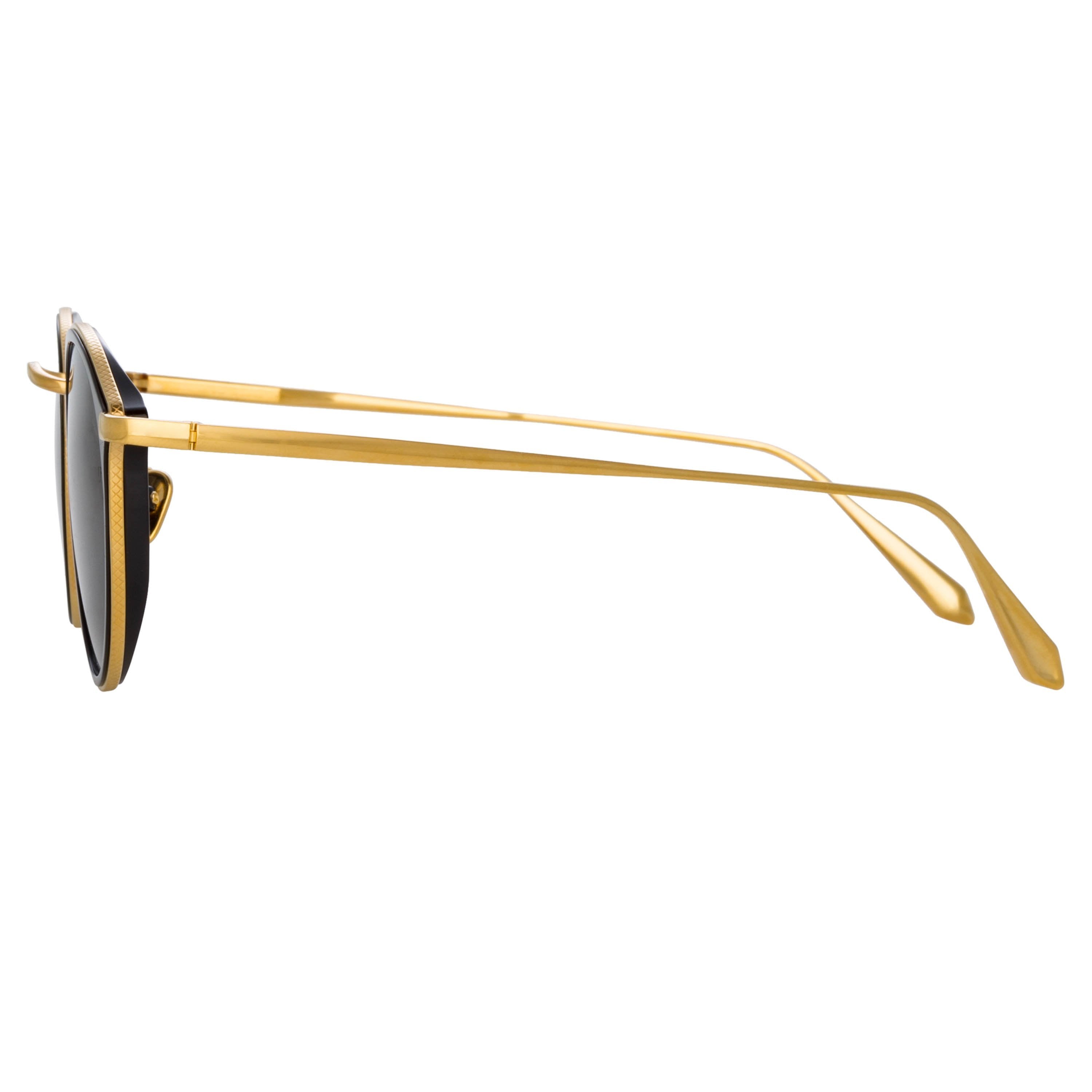 Color_LFL1224C5SUN - Luis Oval Sunglasses in Yellow Gold and Black