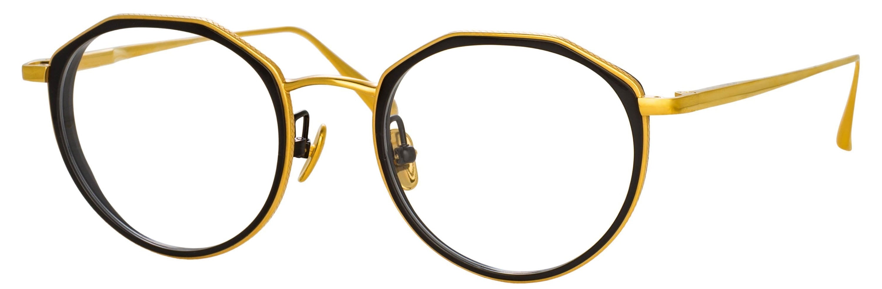 Color_LFL1225C1OPT - Cesar Angular Optical Frame in Yellow Gold and Black