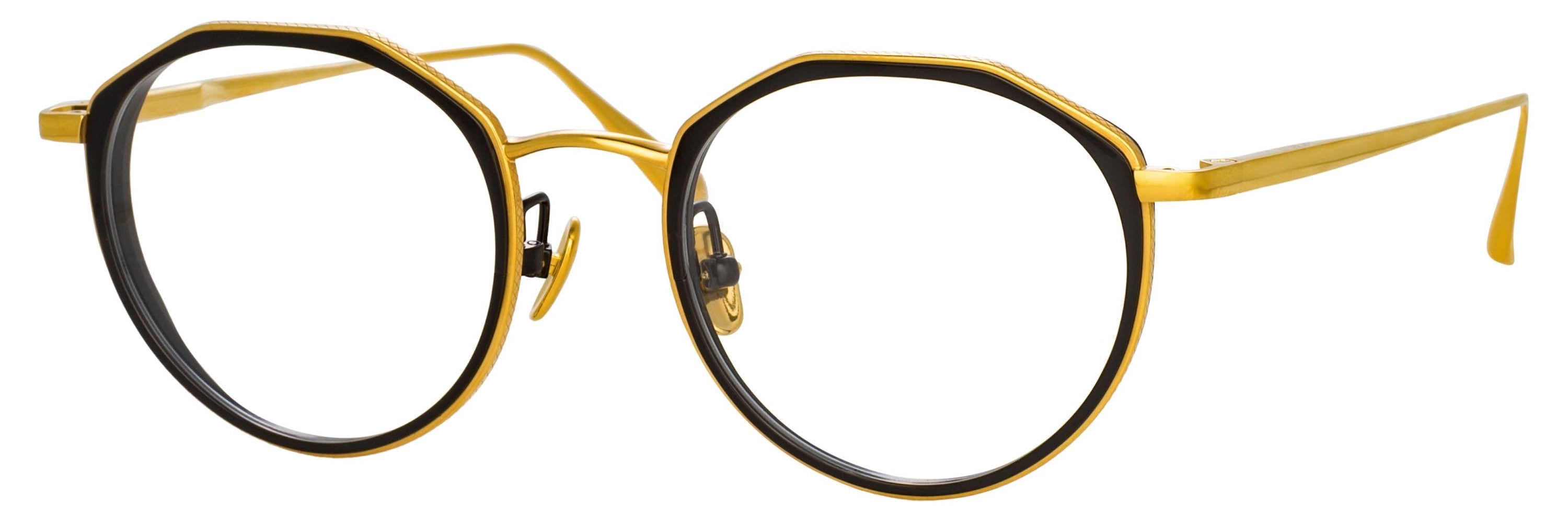 Color_LFL1225C1OPT - Cesar Angular Optical Frame in Yellow Gold and Black
