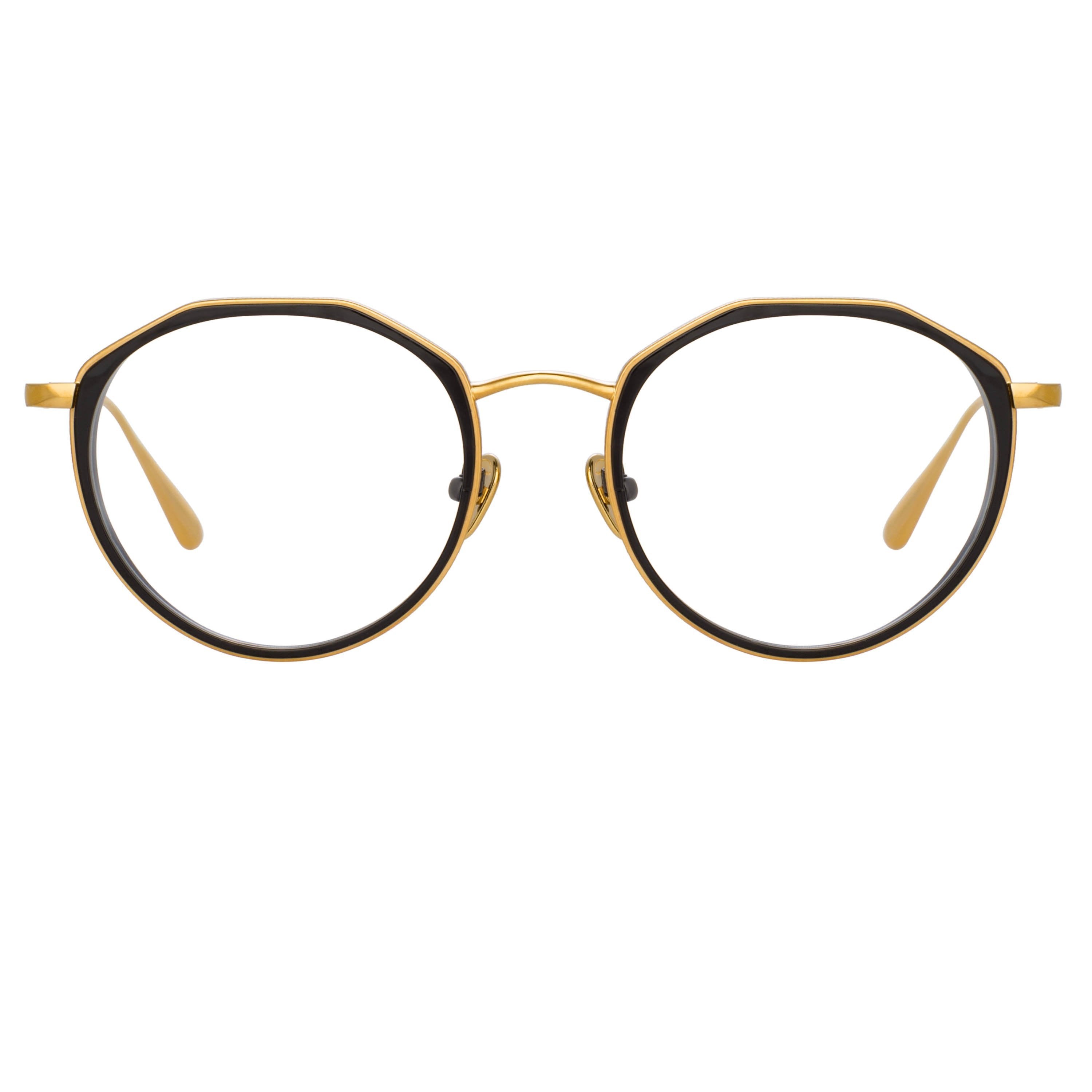 Color_LFL1225C1OPT - Cesar Angular Optical Frame in Yellow Gold and Black