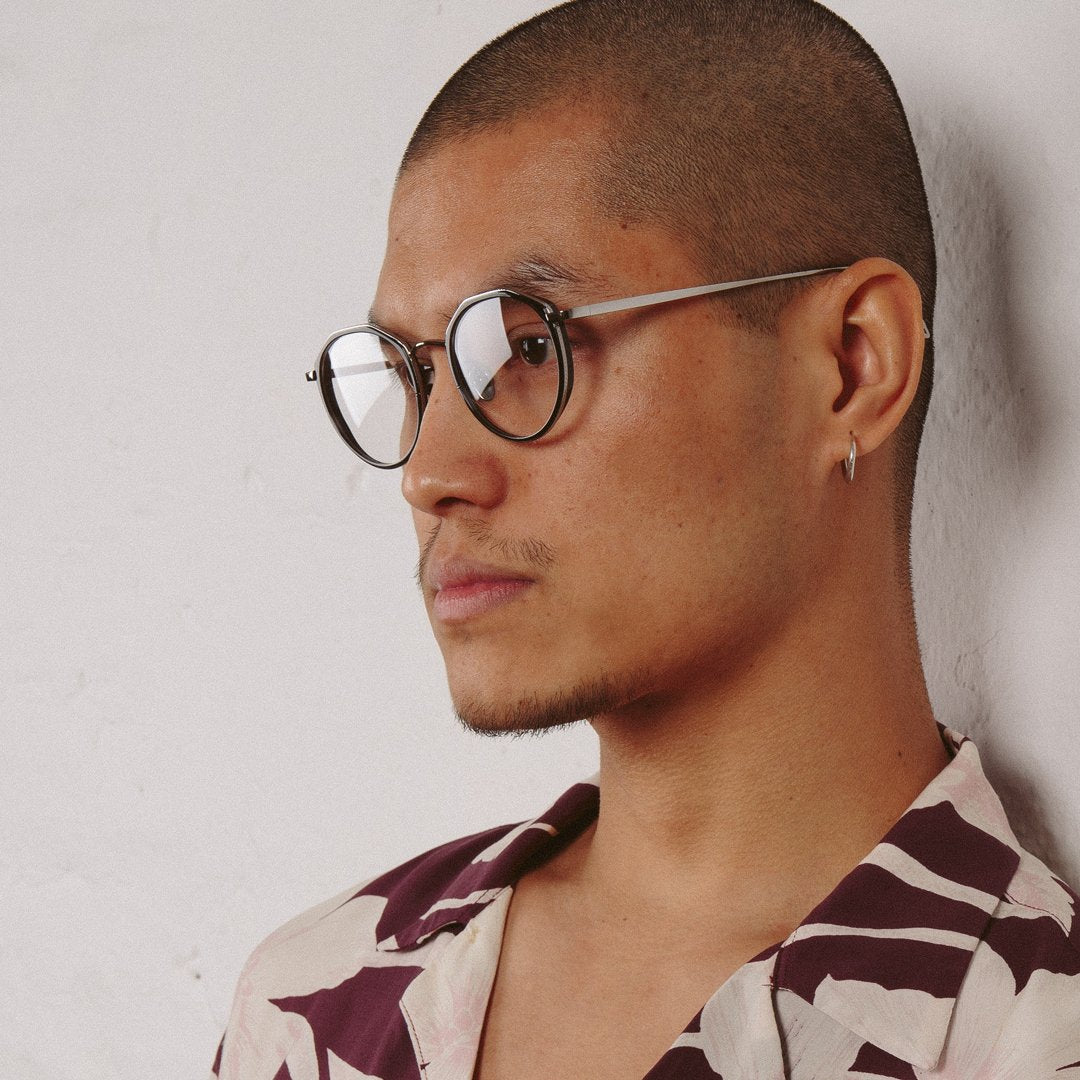 Color_LFL1225C2OPT - Cesar Angular Optical Frame in White Gold and Black