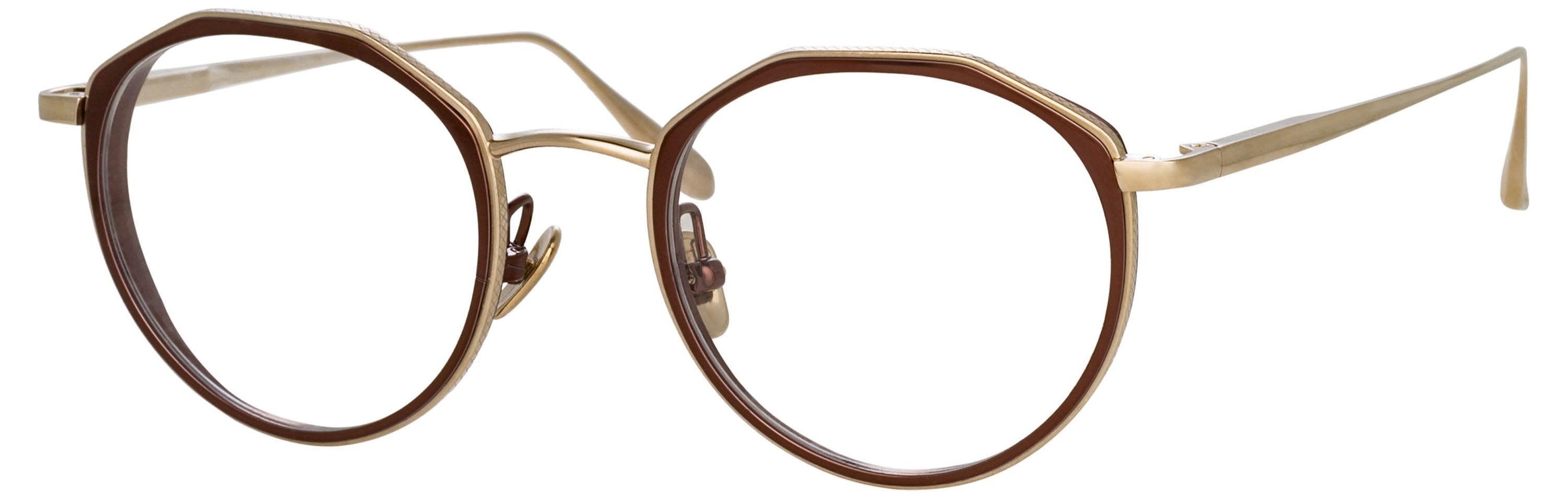 Color_LFL1225C3OPT - Cesar Angular Optical Frame in Light Gold and Brown (Men's)