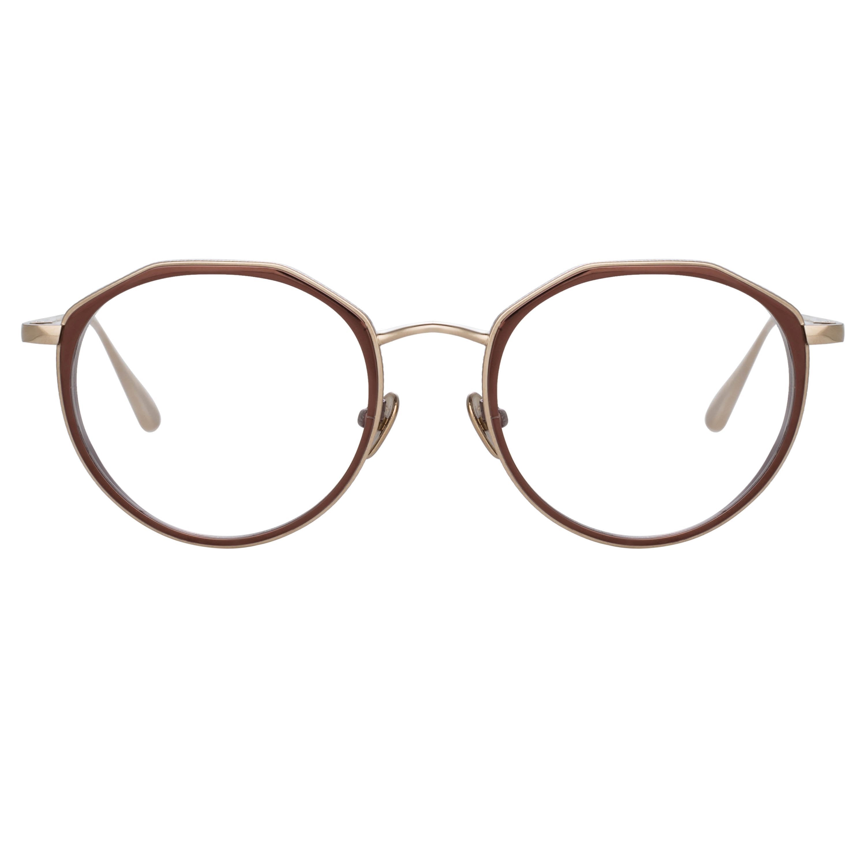 Color_LFL1225C3OPT - Cesar Angular Optical Frame in Light Gold and Brown (Men's)