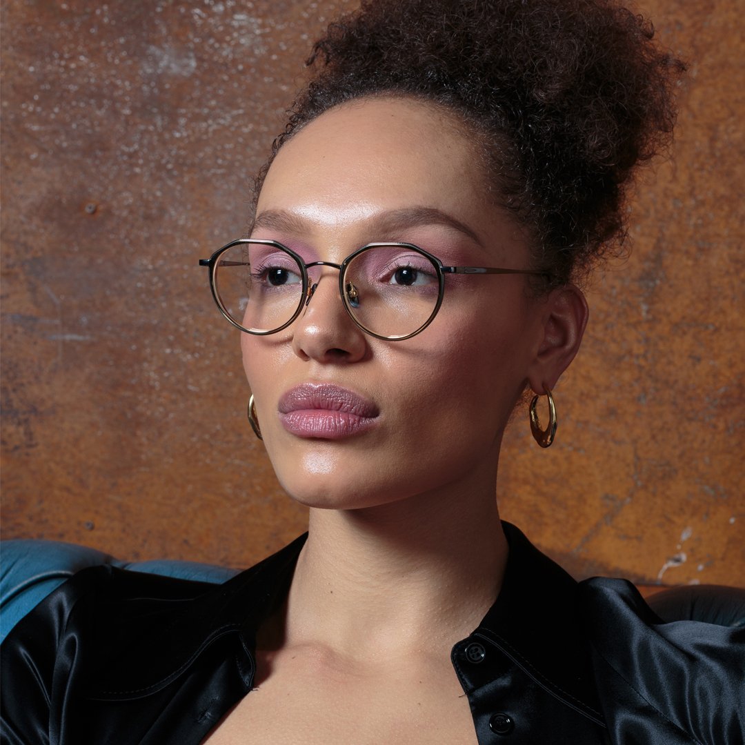 Color_LFL1225C5OPT - Cesar Angular Optical Frame in Nickel and Yellow Gold