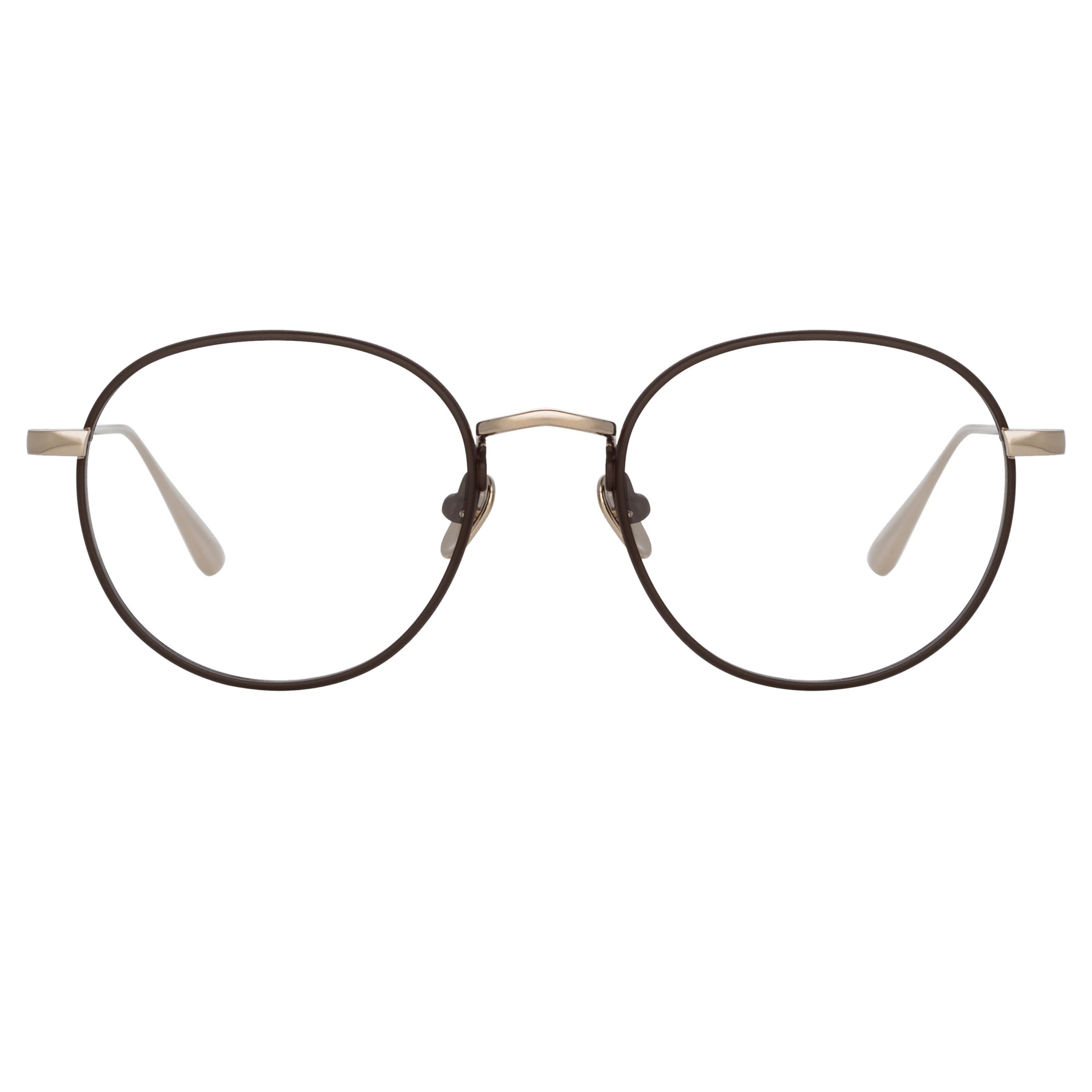 Color_LFL1230C4OPT - Anton Oval Optical Frame in Light Gold and Brown