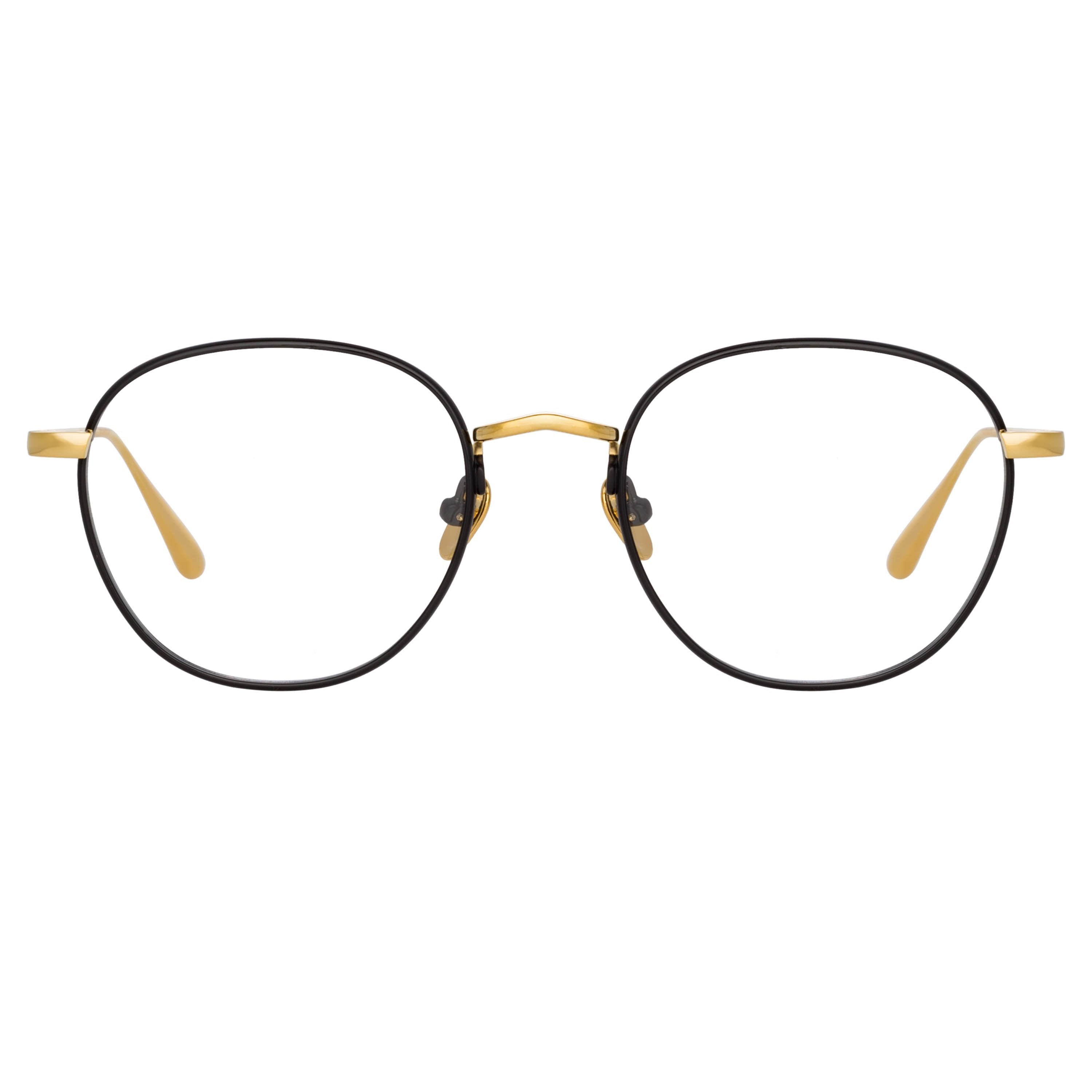 Color_LFL1233C1OPT - Jules Oval Optical Frame in Yellow Gold and Black