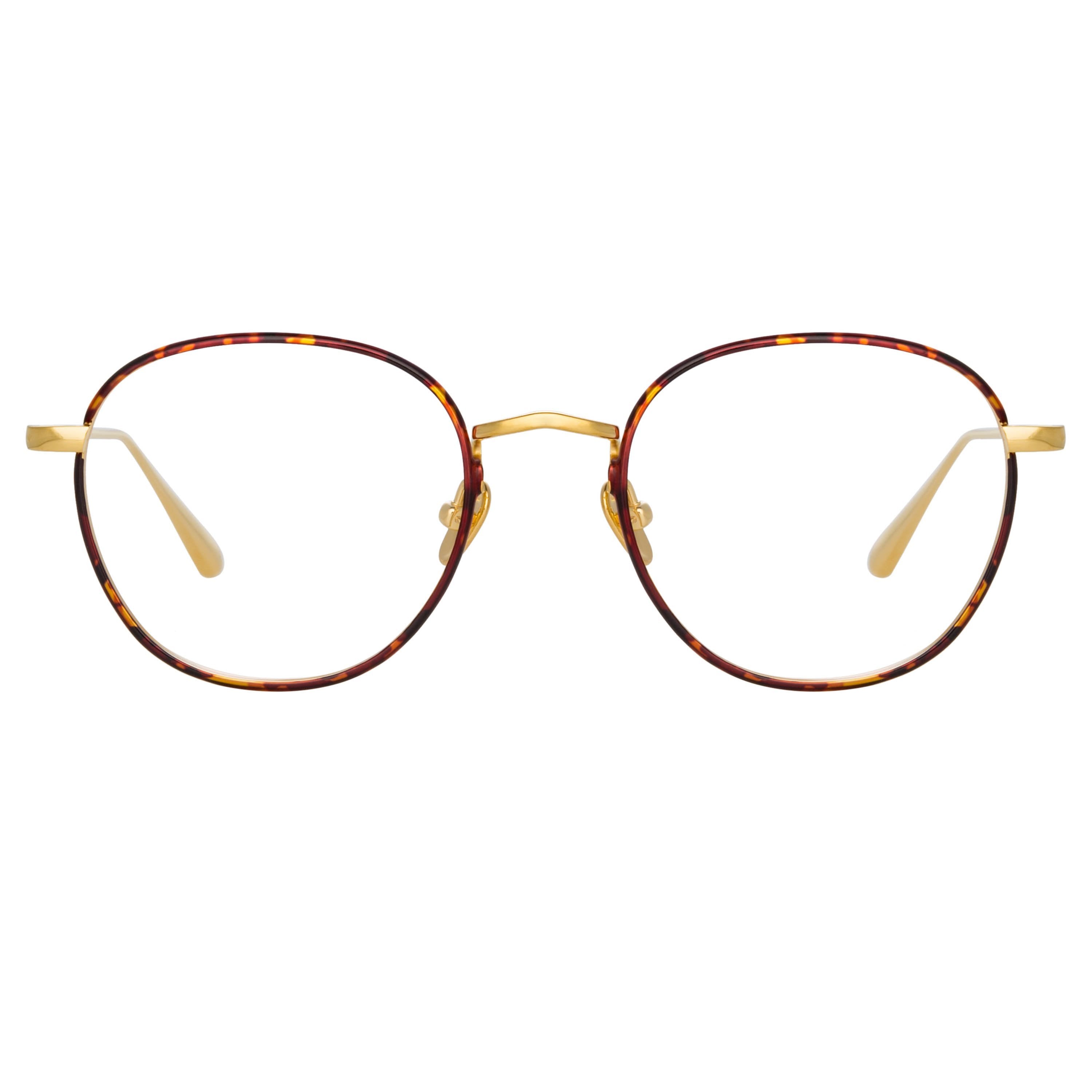 Color_LFL1233C3OPT - Jules Oval Optical Frame in Yellow Gold and Tortoiseshell